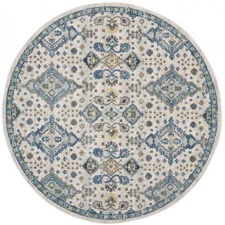 Safavieh Evoke Round Area Rug, Ivory and Light Blue - 6 ft. 7 in. x 6 ft. 7 in. EVK224C-7R